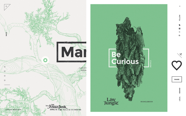 Social media campaign website for The Jungle Book.