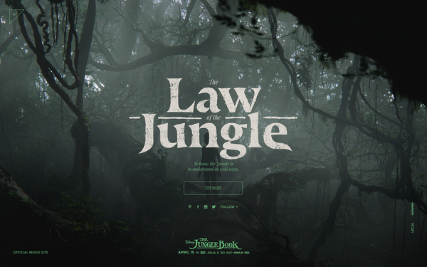 Social media campaign website for The Jungle Book.