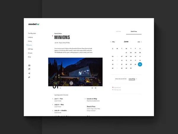 Snowbird Event Calendar V1 by Ben Cline - Dribbble