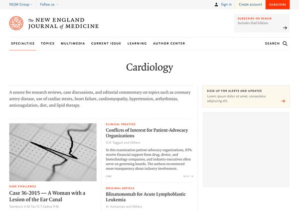 New England Journal of Medicine Website — AREA 17