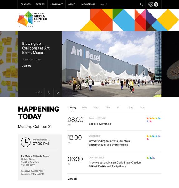 NY Media Center brand, print & website — AREA 17