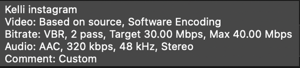 Media Encoder Settings