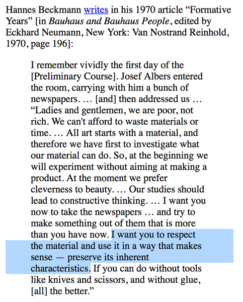 Albers - Respect the Material