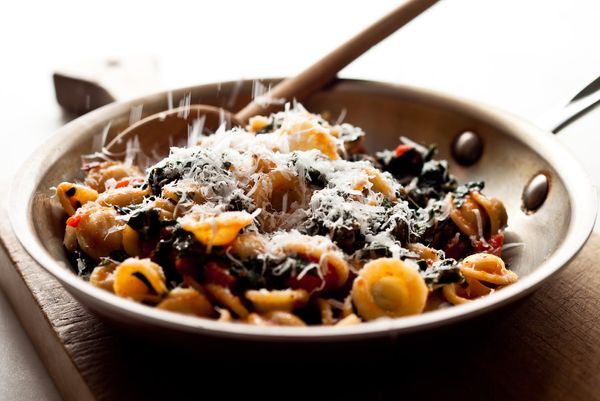 Orecchiette with Tomato Sauce and Kale