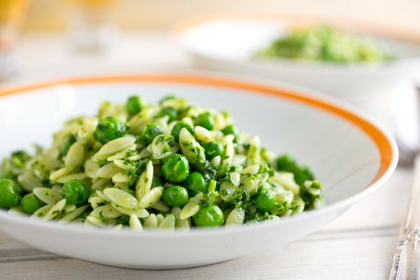 Orzo with Peas and Parsley Pesto