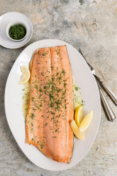 Oven-Poached Salmon with Thyme, Dill and Vermouth