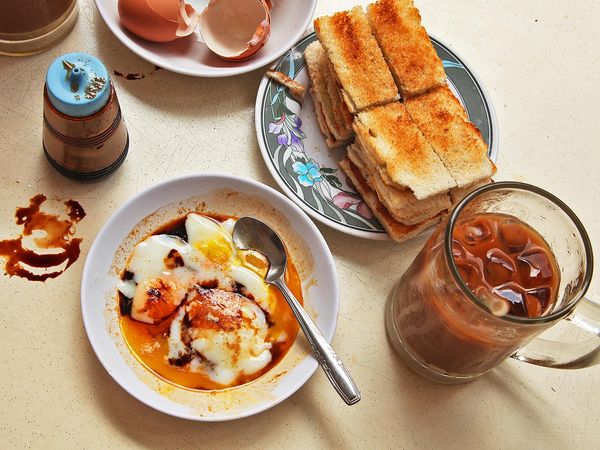 Singapore-Style Soft-Cooked Eggs With Kaya Jam and Toast