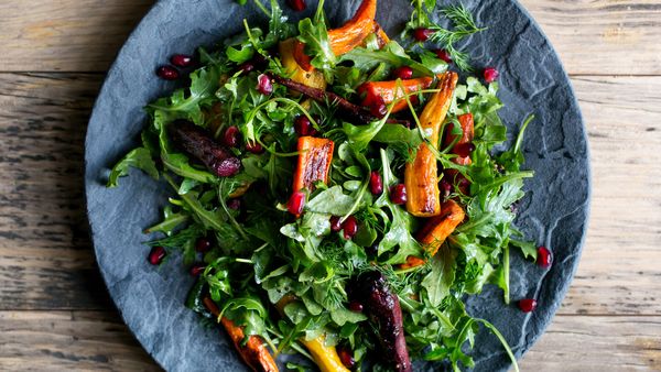 Roasted Carrot Salad With Arugula and Pomegranate Recipe - NYT Cooking