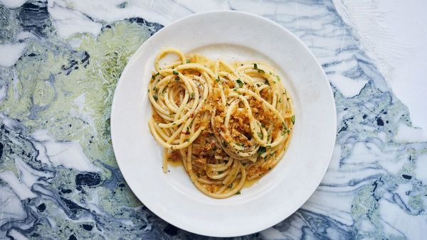 Anchovy Pasta with Garlic Breadcrumbs