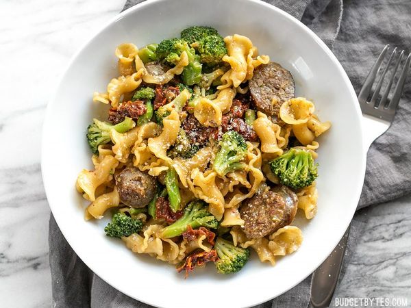 One Pot Sausage and Sun Dried Tomato Pasta