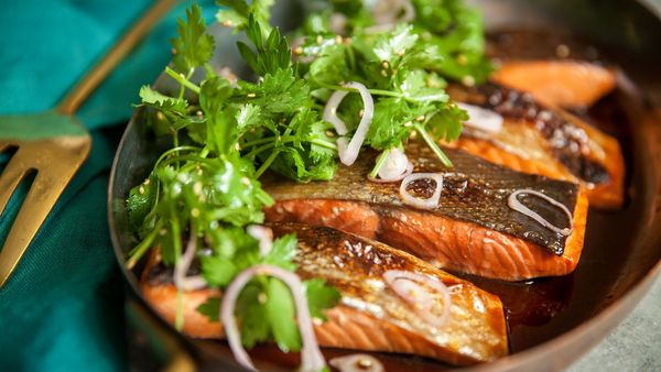 Salmon With Sesame and Herbs