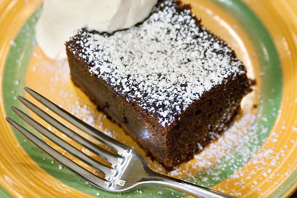 Dark Molasses Gingerbread with Whipped Cream