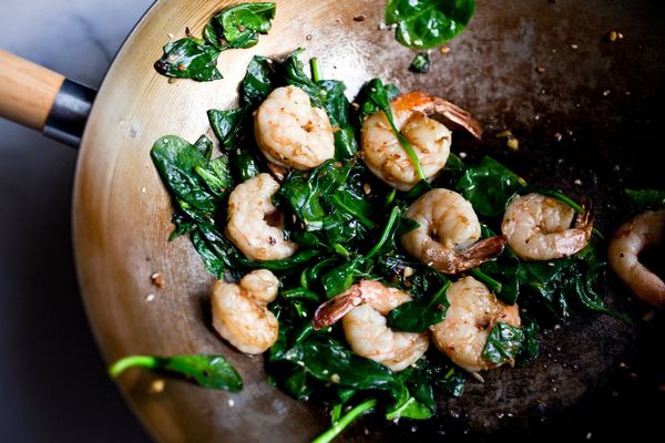 Stir-Fried Sesame Shrimp and Spinach