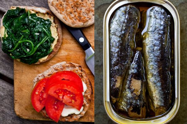 Spinach and Sardine Sandwich