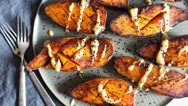 Pan-Griddled Sweet Potatoes With Miso-Ginger Sauce Recipe - NYT Cooking