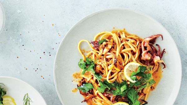 Squid and Fennel Pasta with Lemon and Herbs