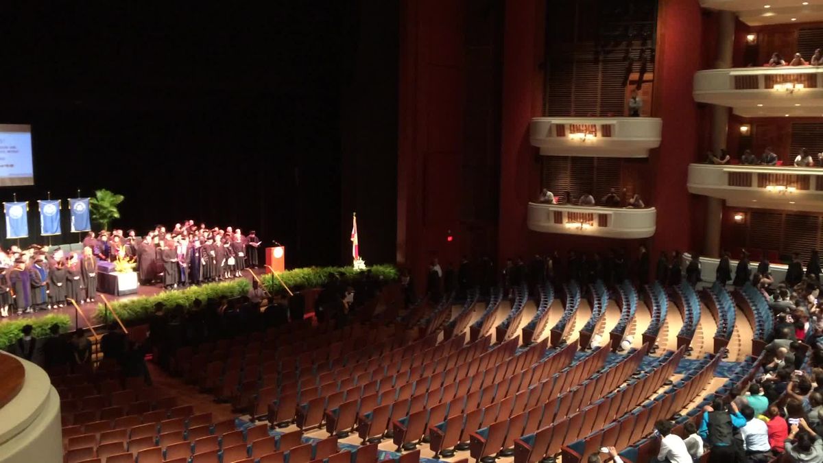 KU FTL Graduates Enter the Broward Center for Performing Arts - 6-10-17