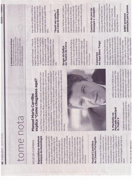 Divulgação de protocolo com a Câmara Municipal de Coimbra | Diário de Coimbra 9.Nov