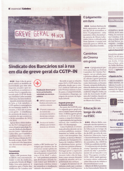 Caminhos do Cinema em greve | Diário As Beiras 14.Nov