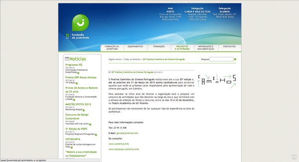 (Screenshot) 20º Festival Caminhos do Cinema Português | Fundação da Juventude