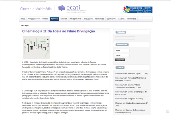 Cinemalogia II - Da Ideia ao Filme | ecati