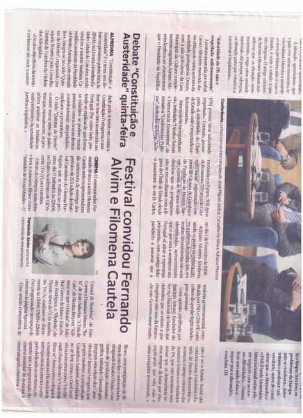 Festival convidou Fernando Alvim e Filomena Cautela | Diário de Coimbra 11.Nov