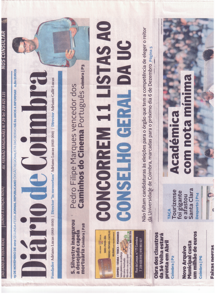 Capa | Diário de Coimbra 19.Nov
