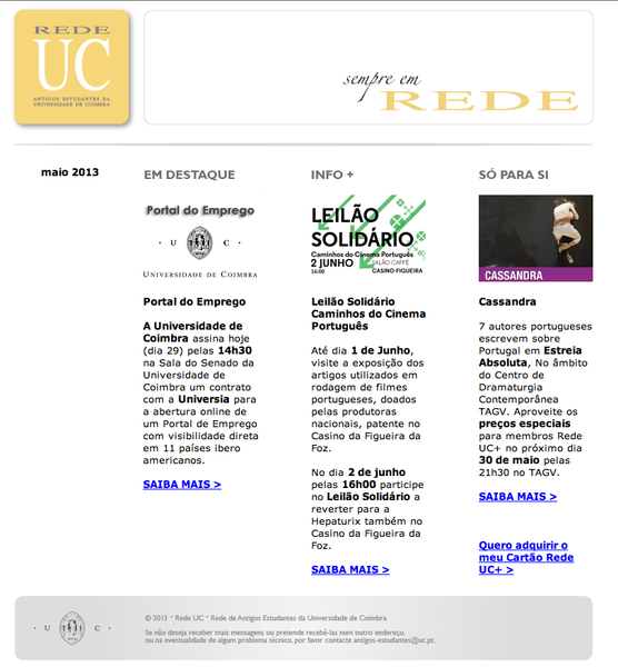 Leilão Solidário Caminhos do Cinema Português | Newsletter Rede UC