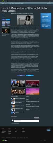 Isabel Ruth, Marco Martins e José Cid no júri do festival de cinema Caminhos - Atualidade - SAPO …
