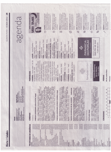 Programação 15.Nov | Diário de Coimbra