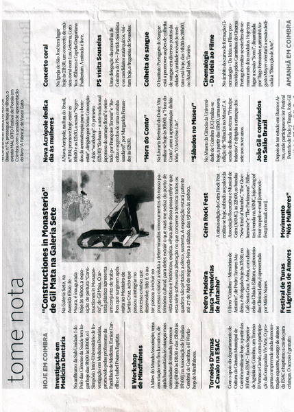 Tome Nota: Cinemalogia | Diário de Coimbra 9.Mar