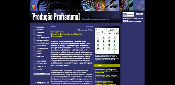 Festival Caminhos do Cinema Português (screenshot) | Produção Profissional