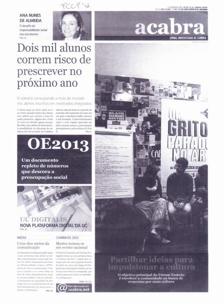 Caminhos 2013: Mostra tornou-se um evento nacional (capa) | A Cabra 6.Nov