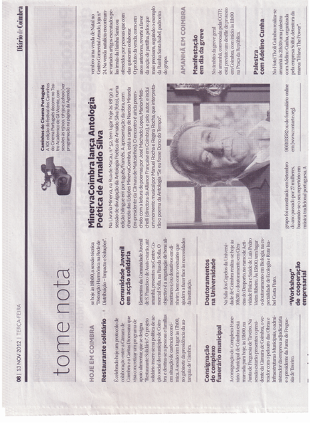 Tome Nota 13.Nov | Diário de Coimbra