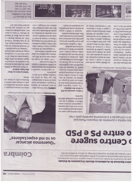 "Queremos alcançar os 10 mil espectadores" | Diário de Coimbra 9.Nov