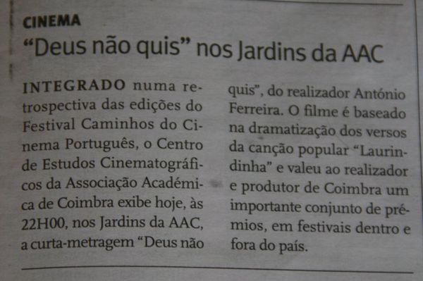 Ciclo de Cinema Tarantino | Diário de Coimbra - Abr.2010