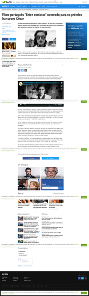 Filme português "Entre sombras" nomeado para os prémios franceses César - Vida - SAPO 24