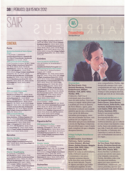 Programação 15.Nov | PÚBLICO