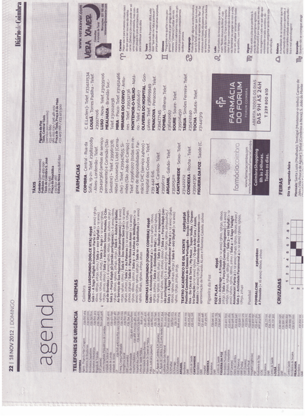 Agenda | Diário de Coimbra 18.Nov