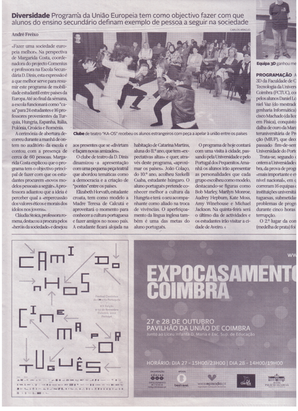 Divulgação de cartaz do festival | Diário de Coimbra 23.Out