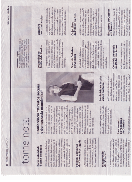 Tome Nota 10.Nov | Diário de Coimbra