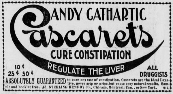 Cascarets constipation drug