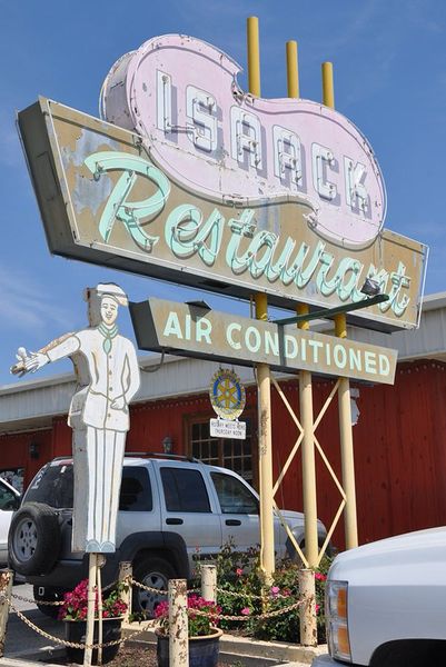 Isaack Restaurant sign
