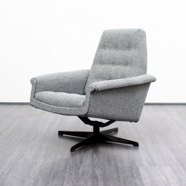 1960s lounge chair with checkered upholstery
