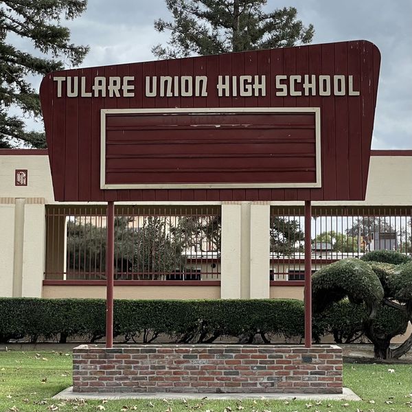 Tulare Union High School sign | Gaspipe letters with a littl… | Flickr