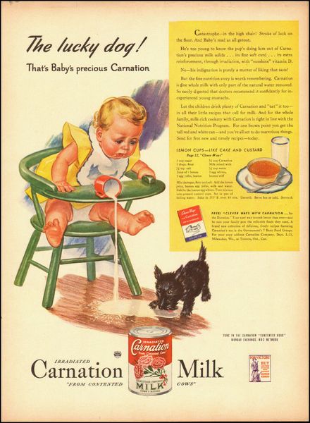 1944 Vintage Ad for Carnation Milk`Art Baby Milk Dog 052314 | eBay