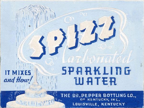Spizz, Carbonated Sparkling Water label by Lehmann Printing and Lithography Company