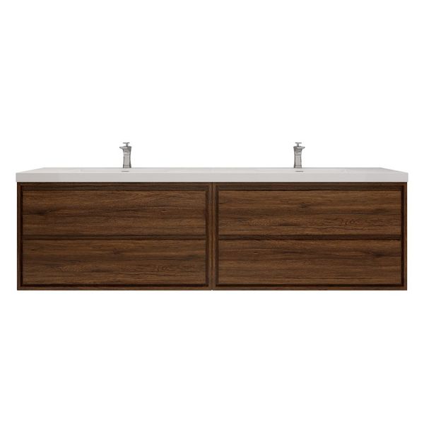 SAGE 84" DOUBLE SINK WALL MOUNTED MODERN VANITY (84DD) - Moreno Bath