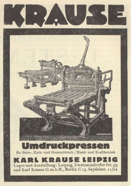 Krause Umdruckpressen ad by Schumann