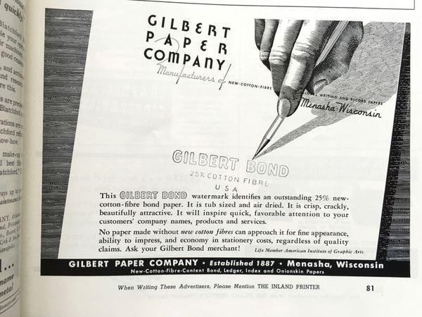 Gilbert Paper ad: Gilbert Bond